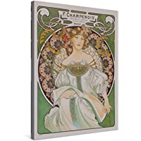 PICANOVA – Alfons Mucha – F Champenois 30x40cm – Cuadro sobre Lienzo – Impresión En Lienzo Montado sobre Marco De Madera…